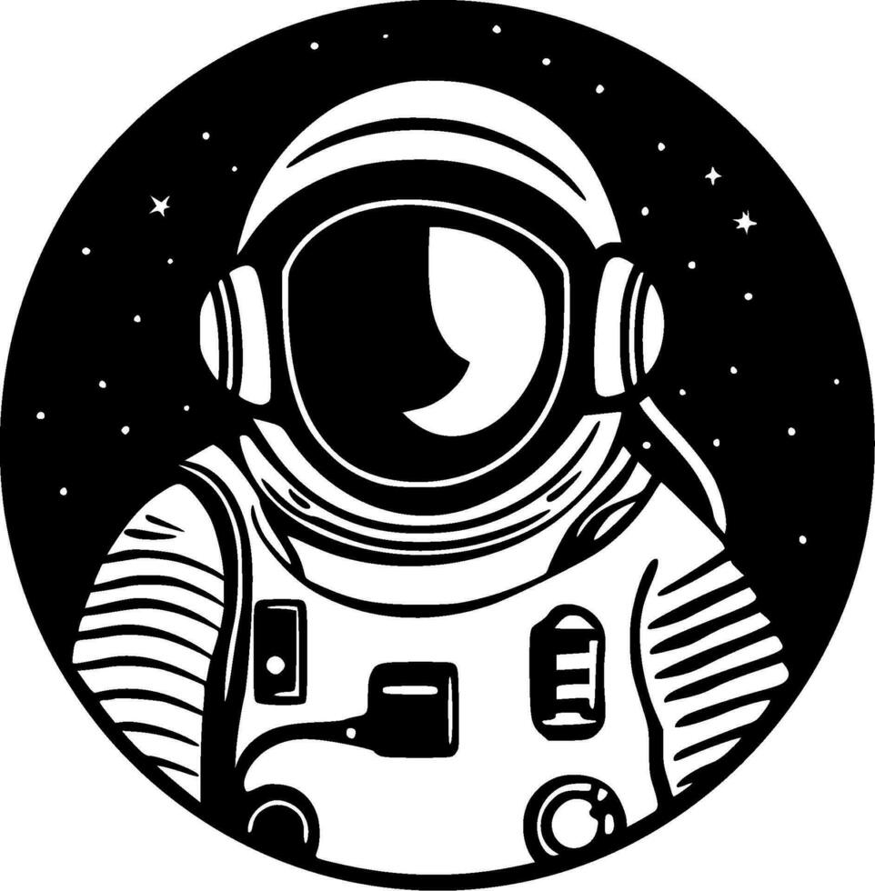 astronaut, minimalistische en gemakkelijk silhouet - vector illustratie