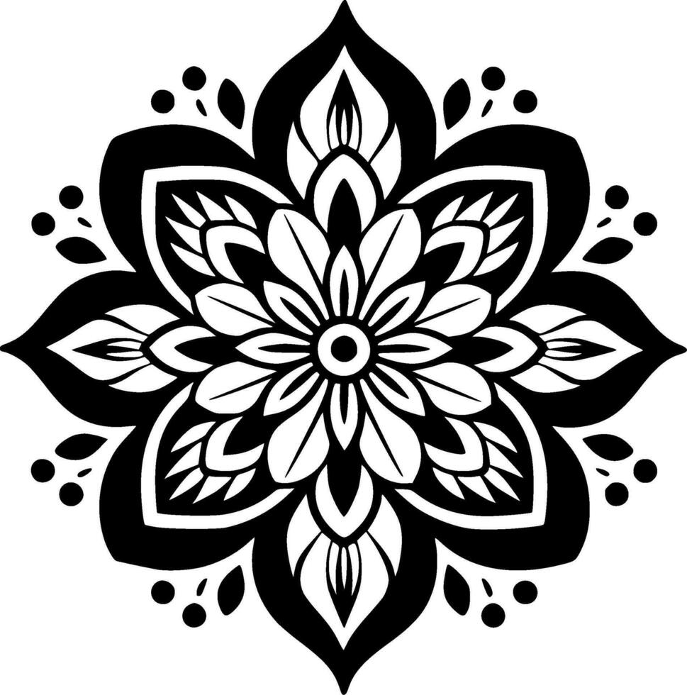 mandala, minimalistische en gemakkelijk silhouet - vector illustratie