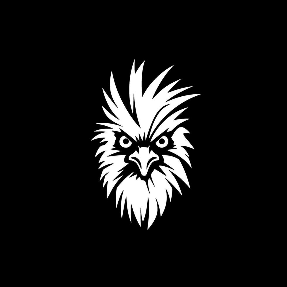 kip - zwart en wit geïsoleerd icoon - vector illustratie