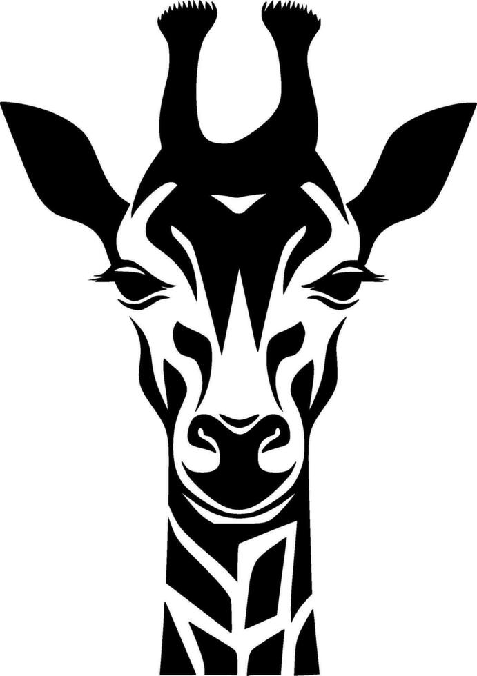 giraffe, zwart en wit vector illustratie