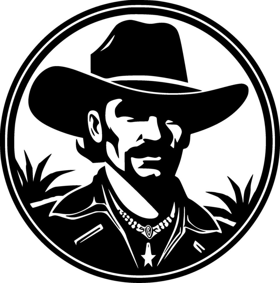 cowboy - minimalistische en vlak logo - vector illustratie