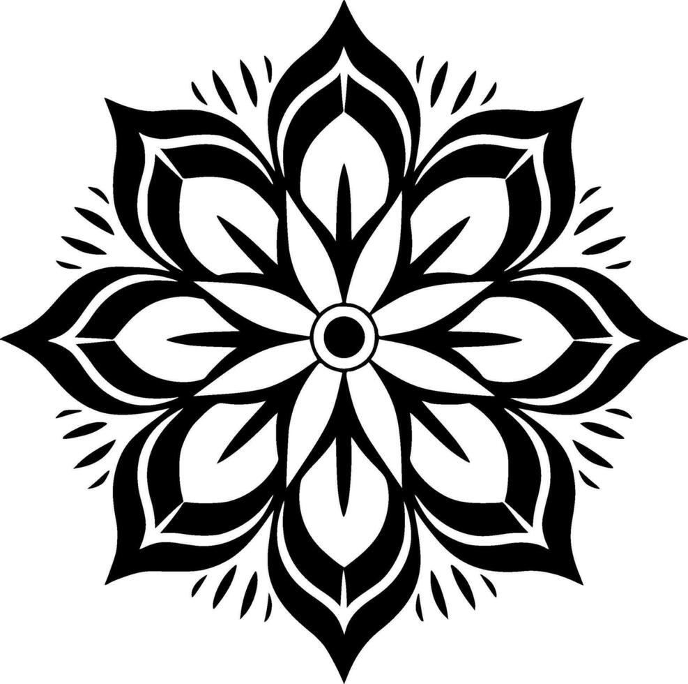 mandala, minimalistische en gemakkelijk silhouet - vector illustratie