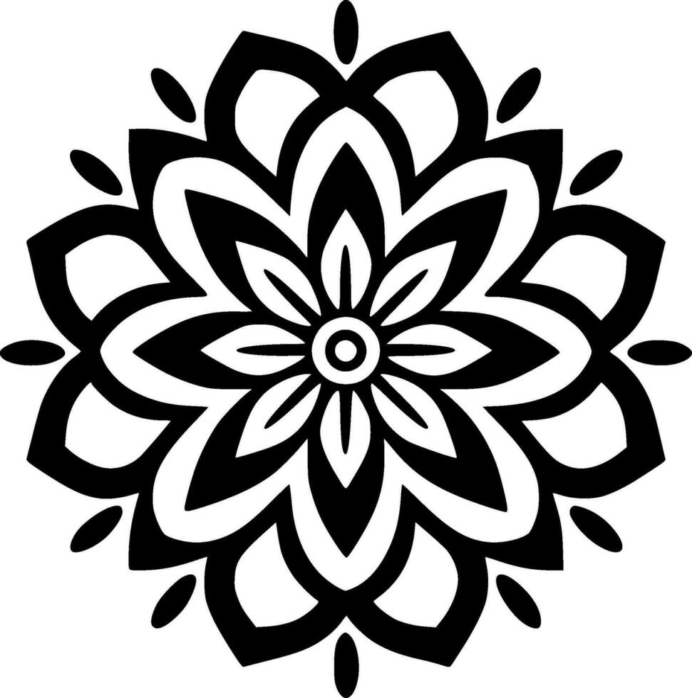 mandala, zwart en wit vector illustratie