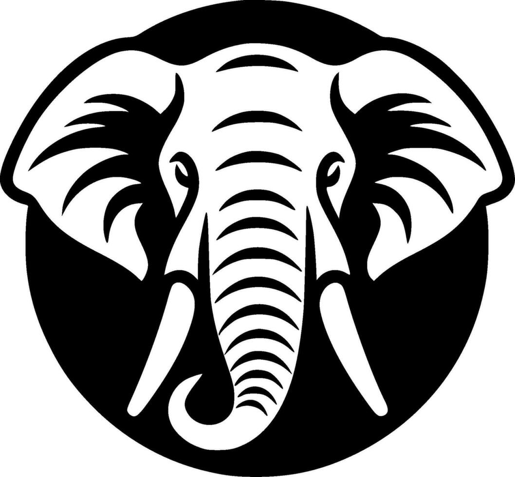 olifant, zwart en wit vector illustratie