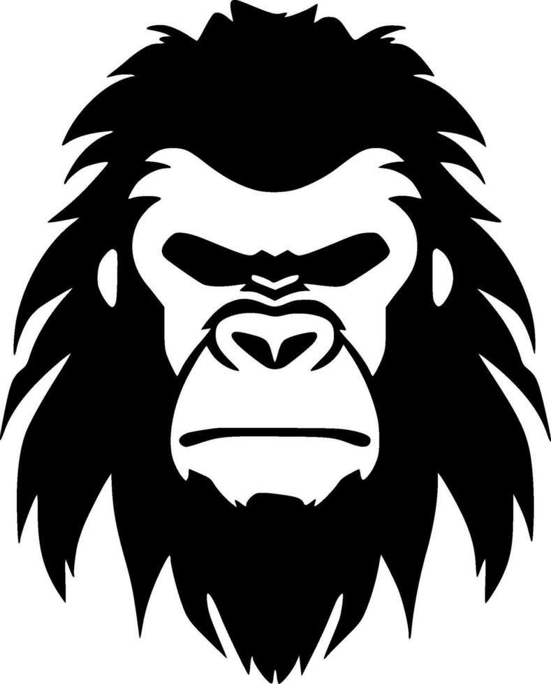 gorilla, minimalistische en gemakkelijk silhouet - vector illustratie