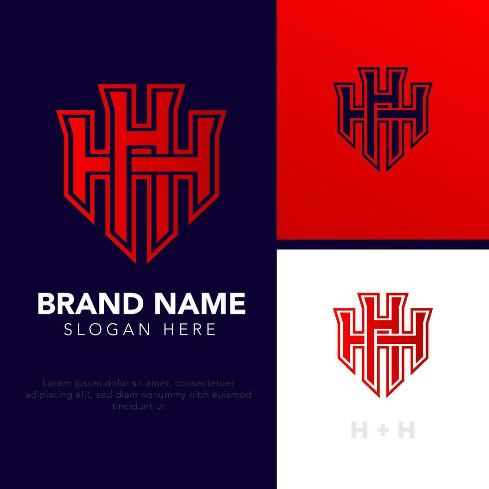 initialen logo, h h overlappende brieven vector