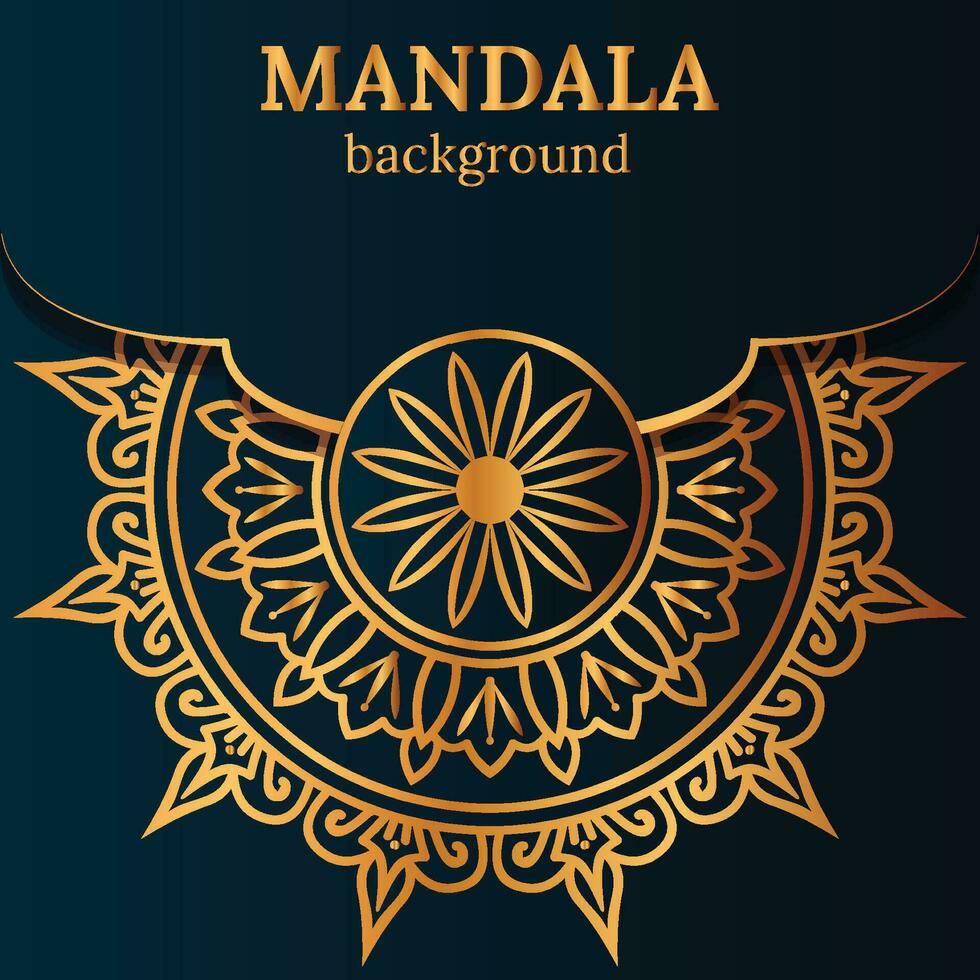 luxe mandala achtergrond met gouden arabesk patroon Arabisch Islamitisch oosten- stijl. decoratief mandala voor afdrukken, poster, omslag, brochure, folder, banier, en uw gewenst ideeën. mandala voor henna- vector