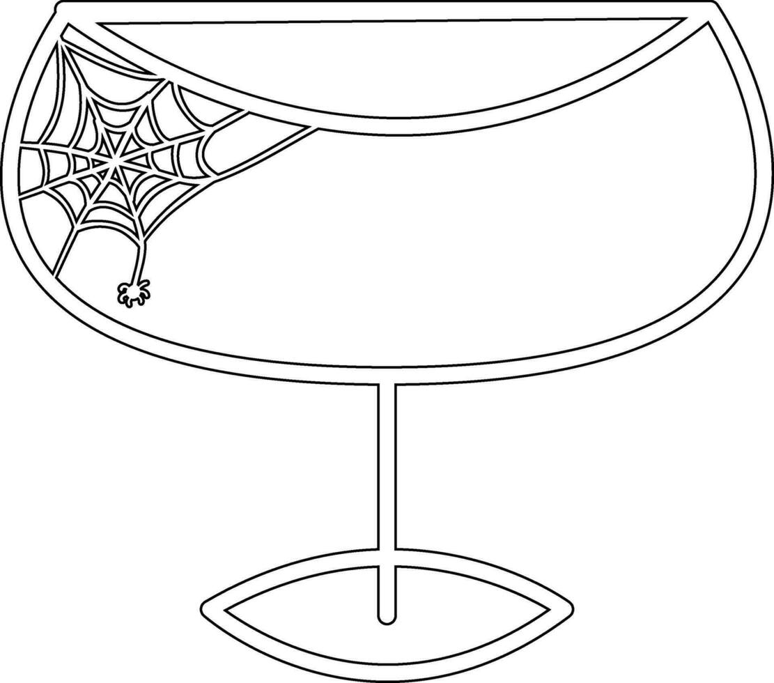 een glas met een spinneweb en een spin voor halloween. vector