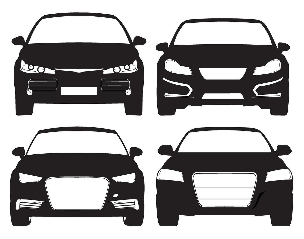 ontwerp symbool auto voorkant visie zwart silhouet vector