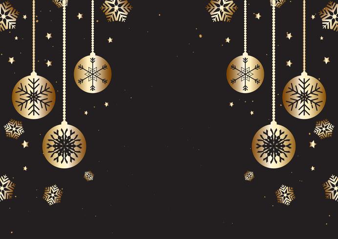 Kerst achtergrond in goud en zwart vector