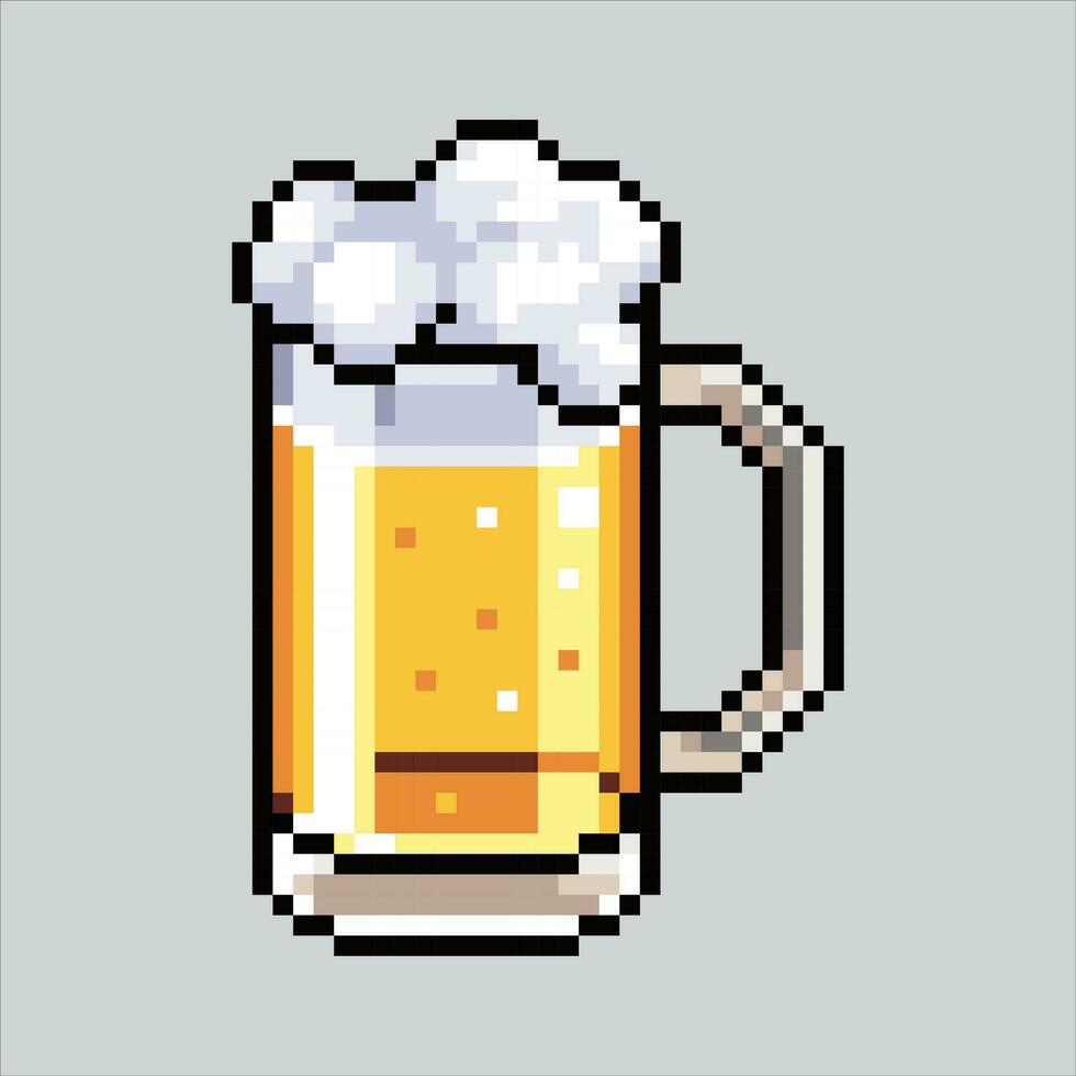 pixel kunst illustratie bier. korrelig bier. bier drinken icoon korrelig voor de pixel kunst spel en icoon voor website en video spel. oud school- retro. vector