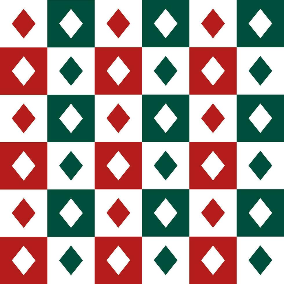 rood en groen diamant patroon. diamant naadloos patroon vector. diamant patroon. decoratief elementen, verdieping tegels, muur tegels, badkamer tegels, zwemmen zwembad tegels, Kerstmis decoratie. vector