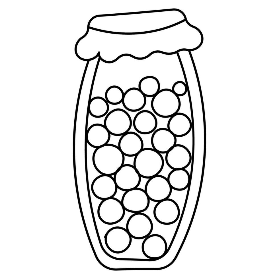 ingeblikt pot groenten lijn tekening icoon element vector