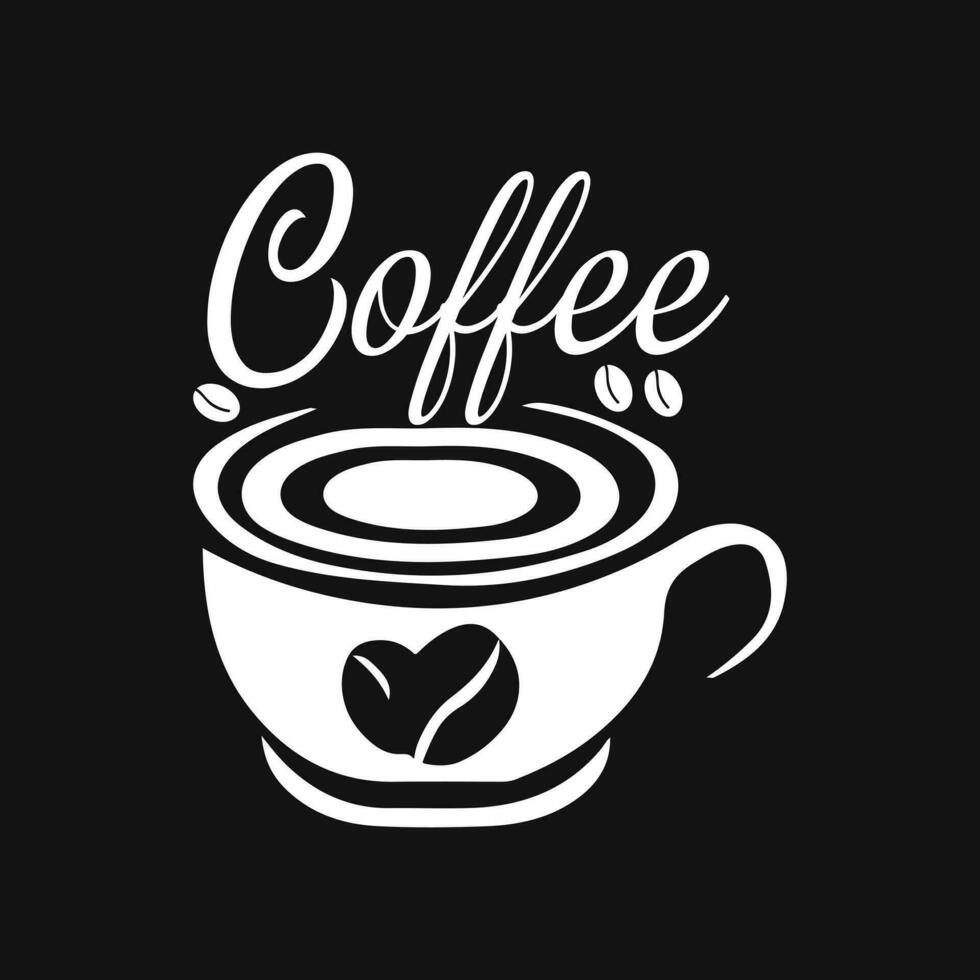 koffie belettering poster versierd door koffie bonen en getextureerde kop vector