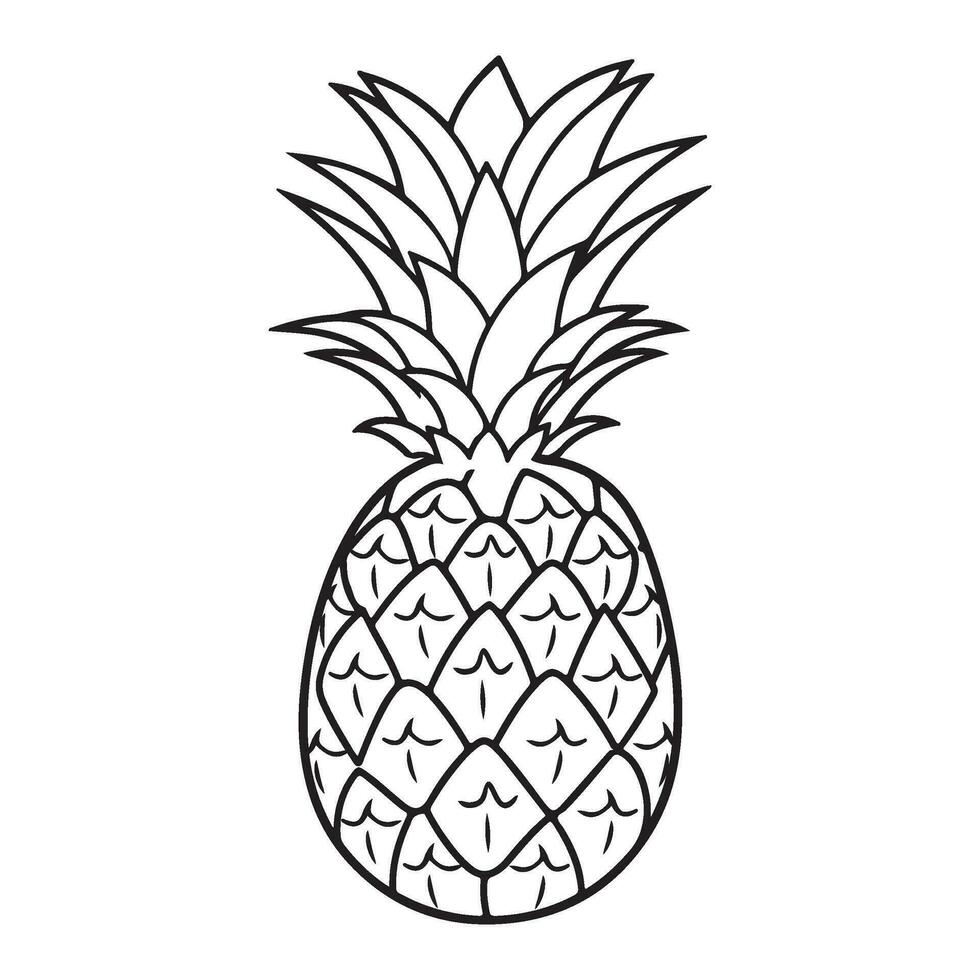 ananas tropisch fruit illustratie, ananas met blad icoon. vector