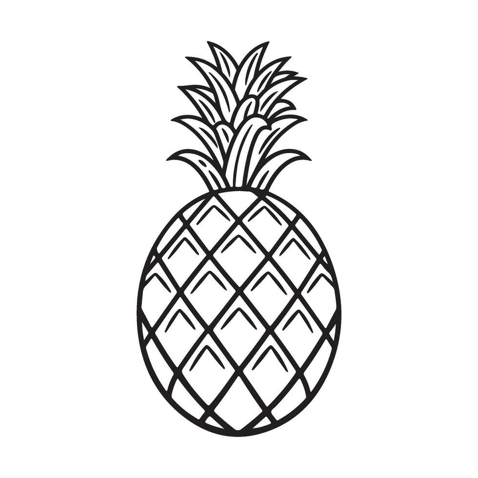 ananas tropisch fruit illustratie, ananas met blad icoon. vector