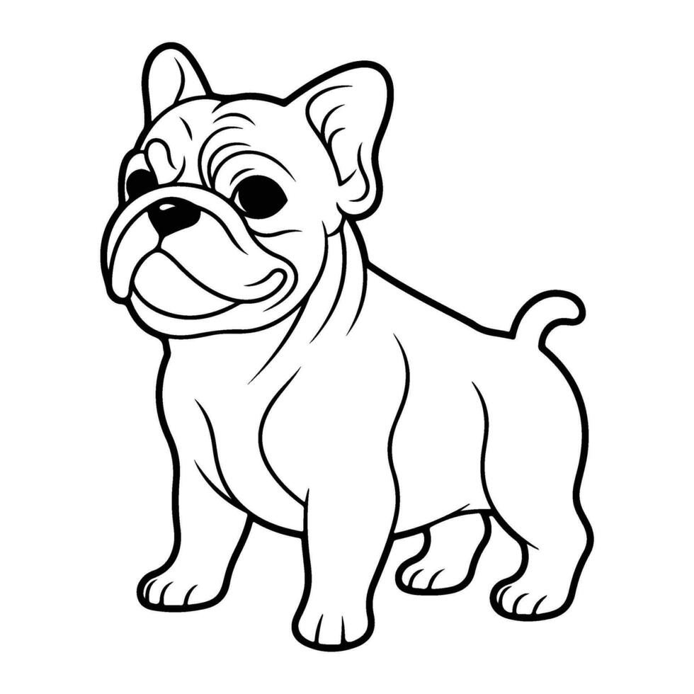 buldog, hand- getrokken tekenfilm karakter, hond icoon. vector