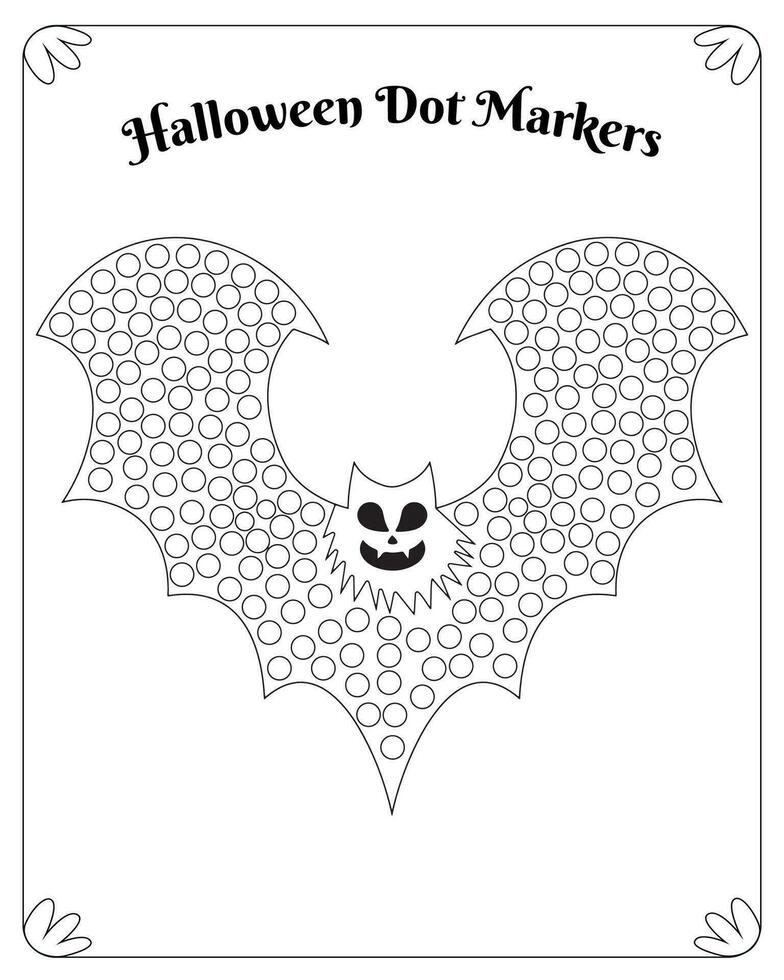 halloween punt markeerstift kleur Pagina's voor kinderen. punt markeerstift voor kinderen. halloween kleur Pagina's. halloween punt markeerstift voor kinderen vector