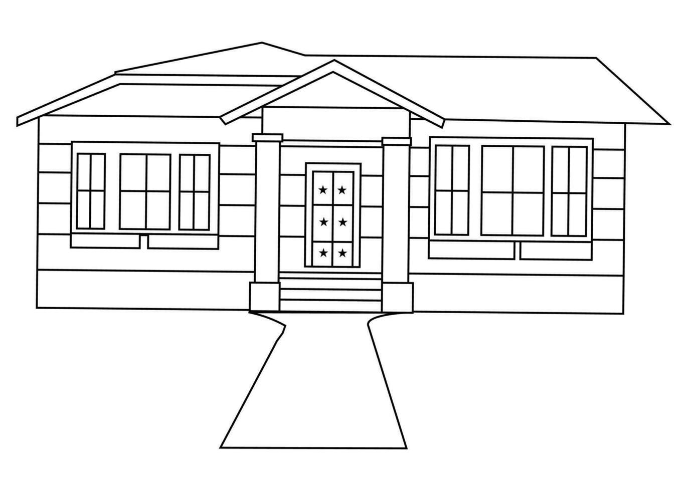 huis vector, huis kleur Pagina's voor kinderen. kleur boek voor kinderen en volwassenen. zwart en wit illustratie van een huis. contour figuur van de huisje. vector