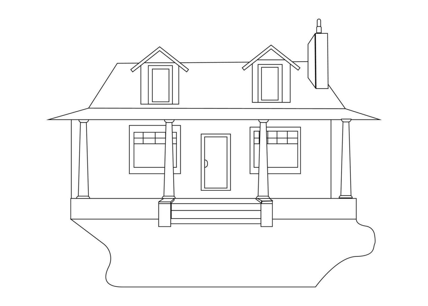 huis vector, huis kleur Pagina's voor kinderen. kleur boek voor kinderen en volwassenen. zwart en wit illustratie van een huis. contour figuur van de huisje. vector