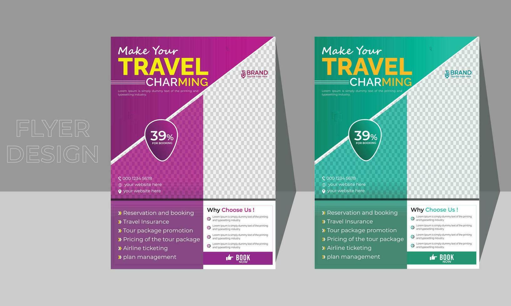 creatief reizen folder sjabloon ontwerp voor reizen agentschap vector
