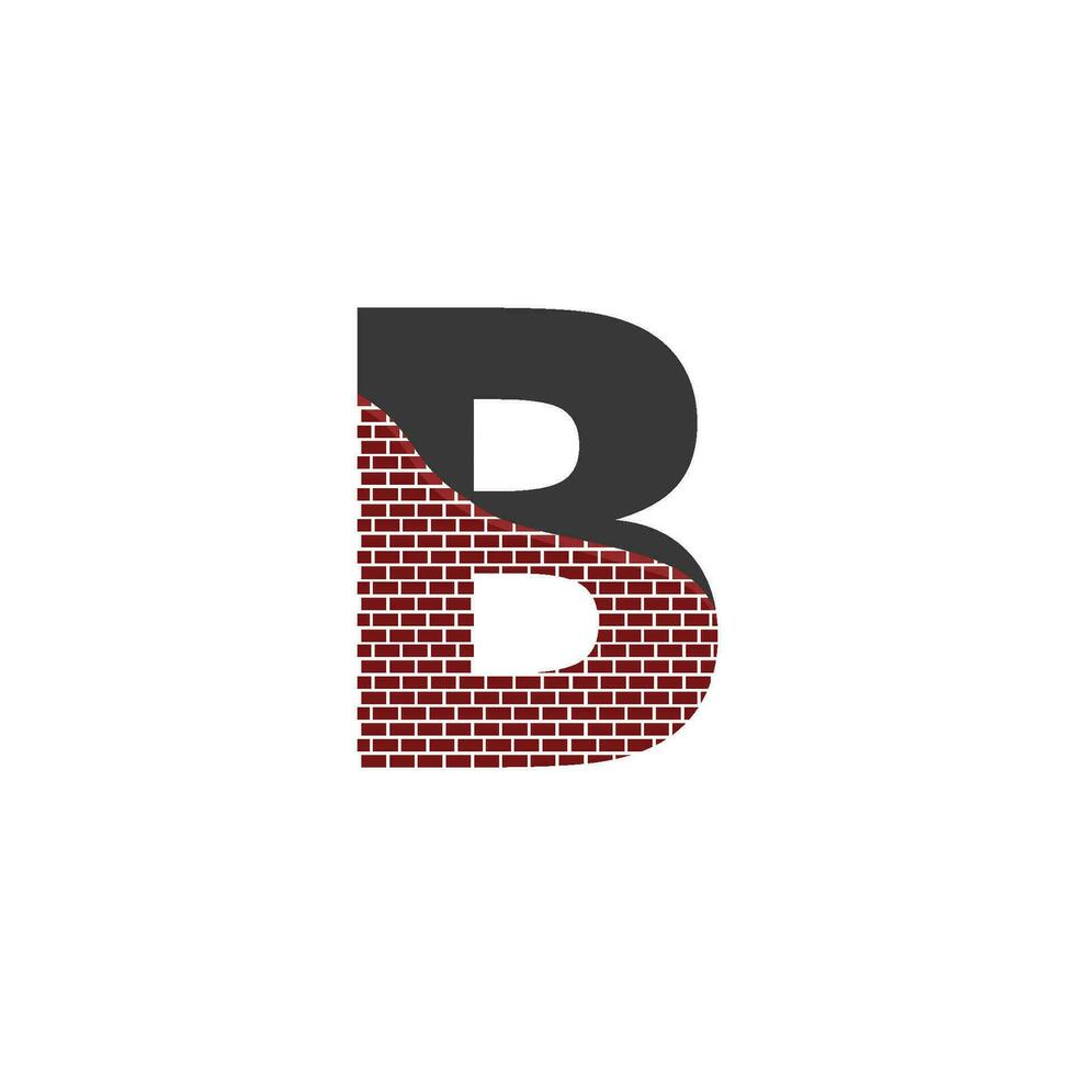 brief b met steen muur logo vector ontwerp gebouw bedrijf, creatief eerste brief en muur logo sjabloon