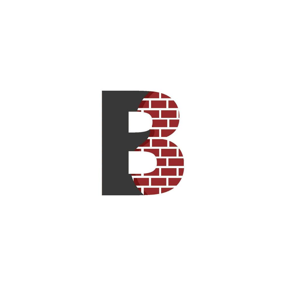 brief b met steen muur logo vector ontwerp gebouw bedrijf, creatief eerste brief en muur logo sjabloon