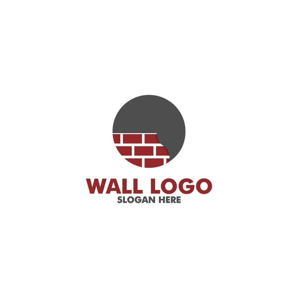 modern vlak steen muur logo, steen muur gemakkelijk modern logo sjabloon vector