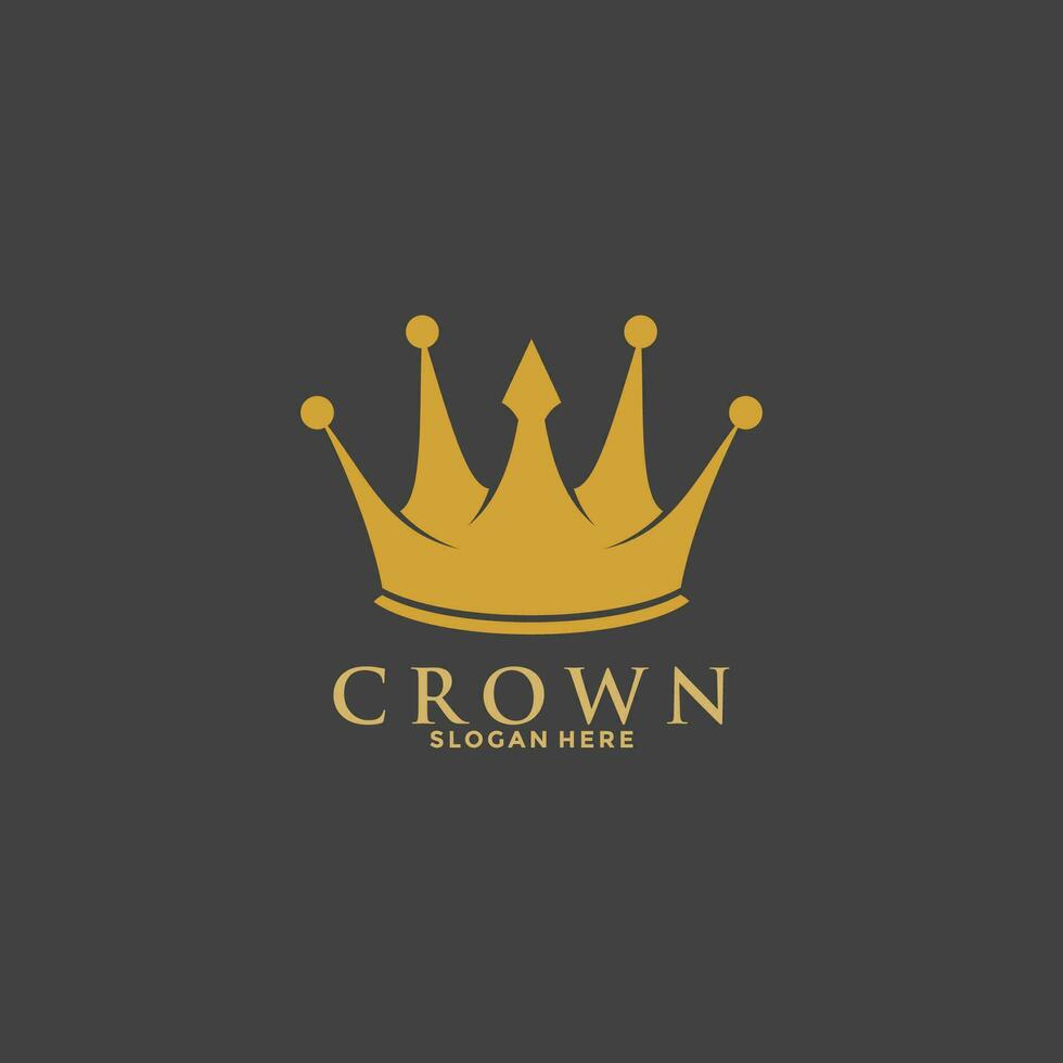 kroon premie stijl logo symbool. Koninklijk koning icoon. modern luxe merk element teken. vector illustratie.