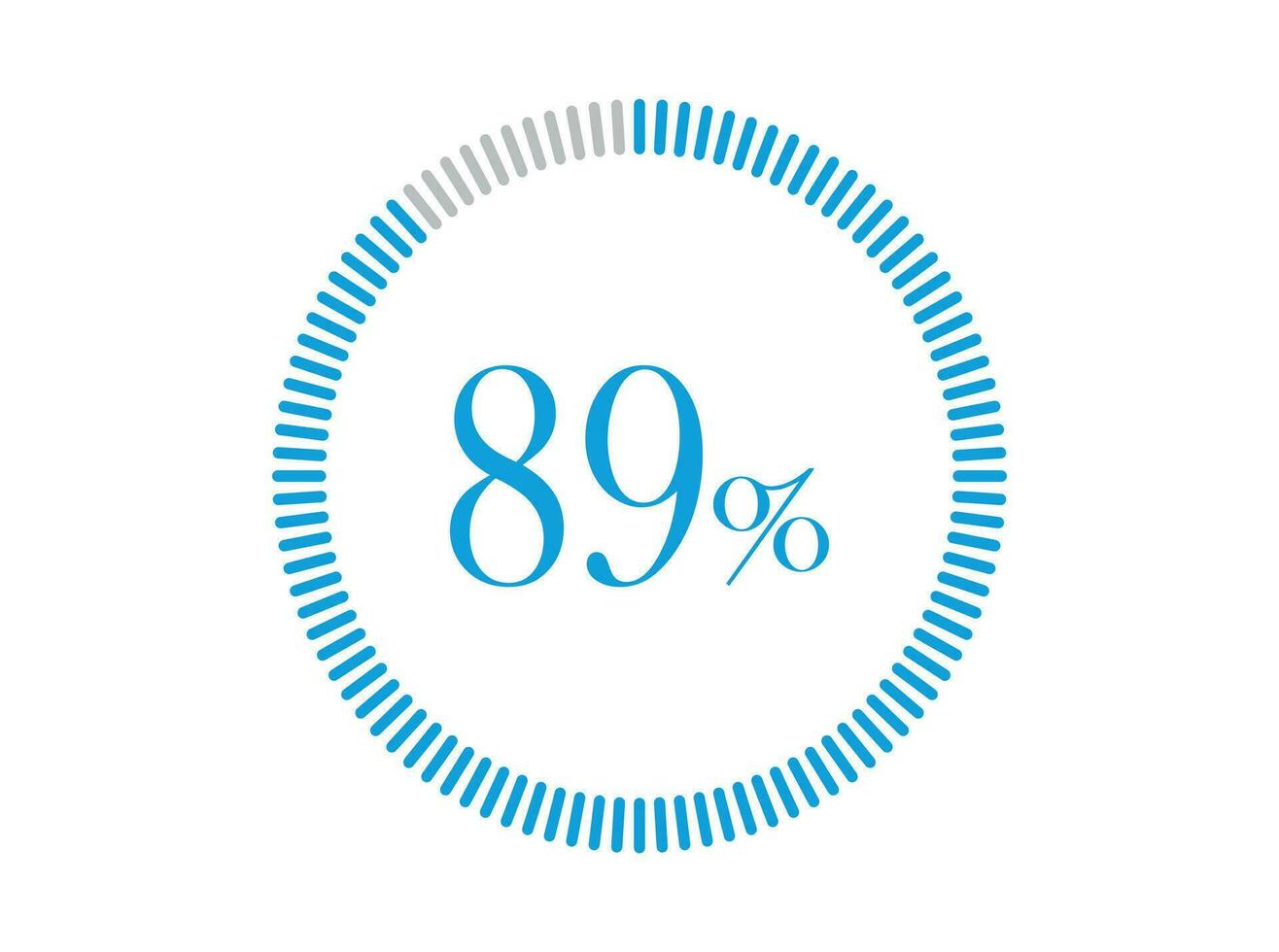 89 procent bezig met laden. 89 procent cirkel diagrammen infographics vector, percentage klaar naar gebruik voor web ontwerp. vector