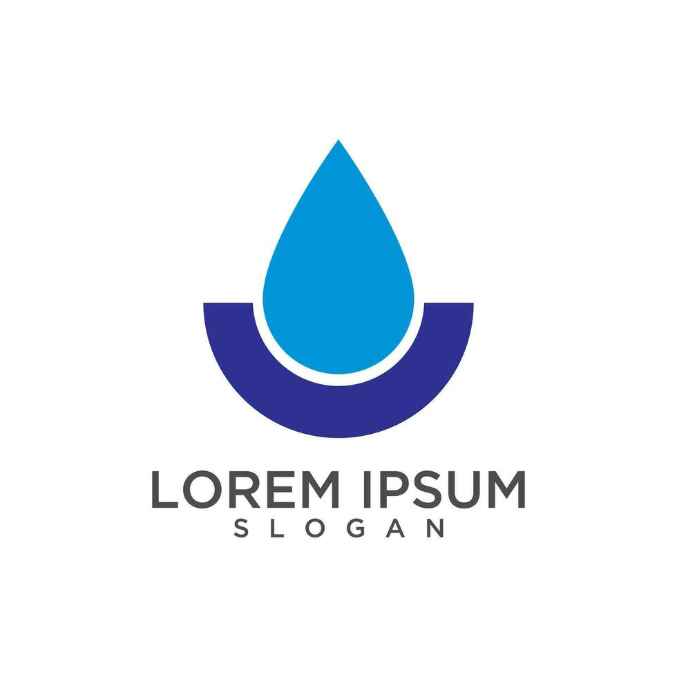 blauw water laten vallen logo ontwerp sjabloon illustratie. vector