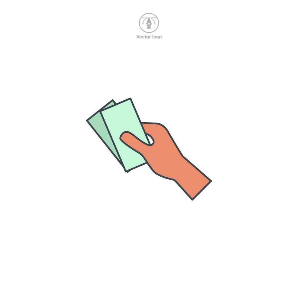 hand- geven geld icoon symbool vector illustratie geïsoleerd Aan wit achtergrond