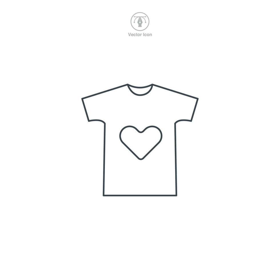 kleren bijdrage. t-shirt met hart icoon symbool vector illustratie geïsoleerd Aan wit achtergrond