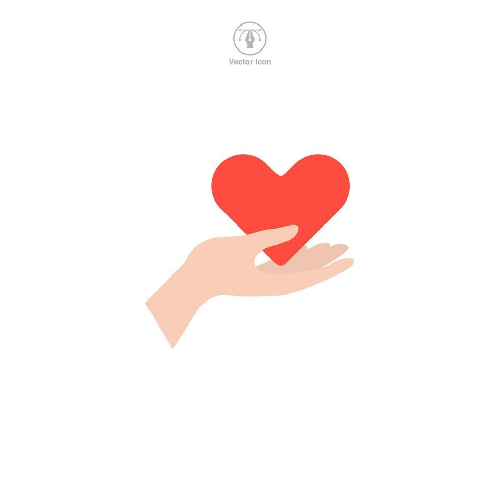 hand- Holding hart icoon symbool vector illustratie geïsoleerd Aan wit achtergrond