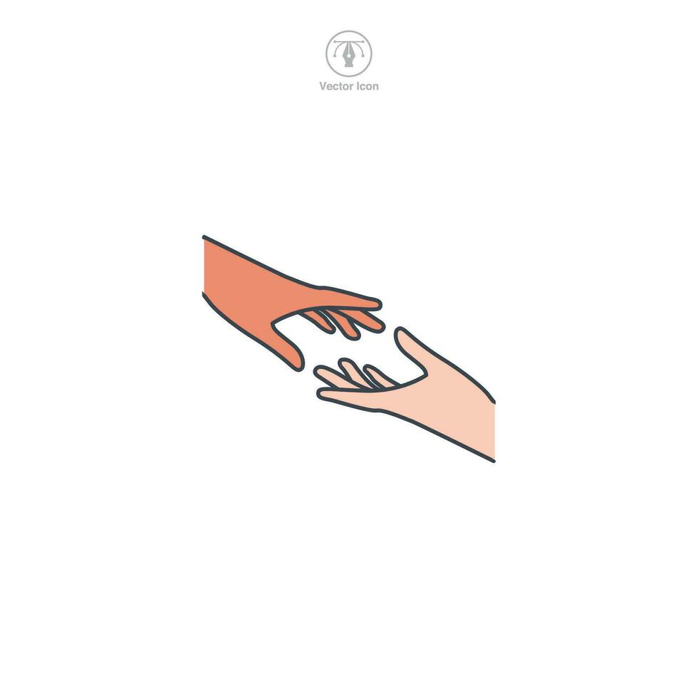 helpen hand- icoon symbool vector illustratie geïsoleerd Aan wit achtergrond