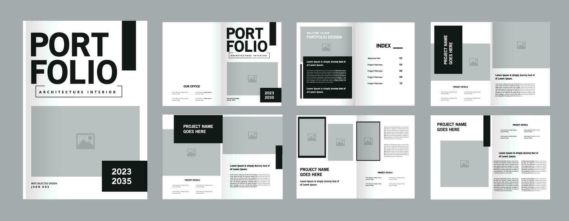 architectuur portefeuille of interieur brochure sjabloon vector