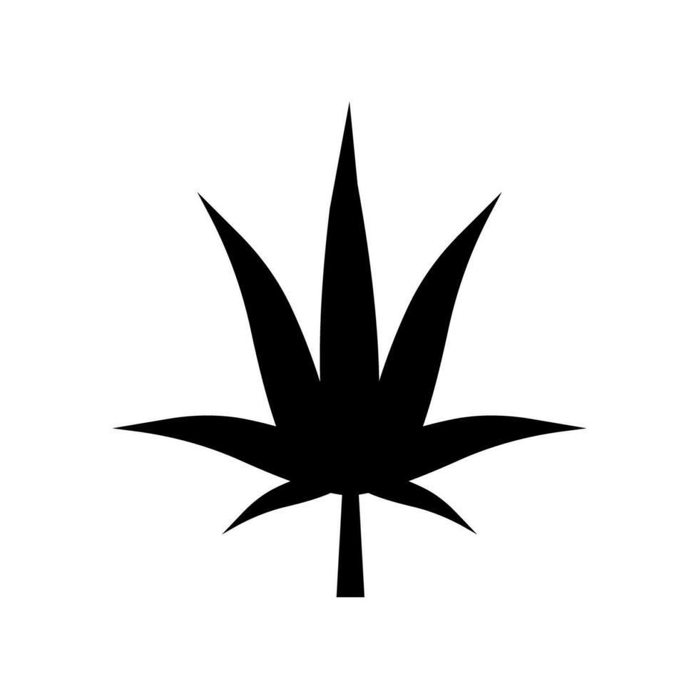 hennep blad en marihuana blad silhouet icoon. medicijn. vector. vector