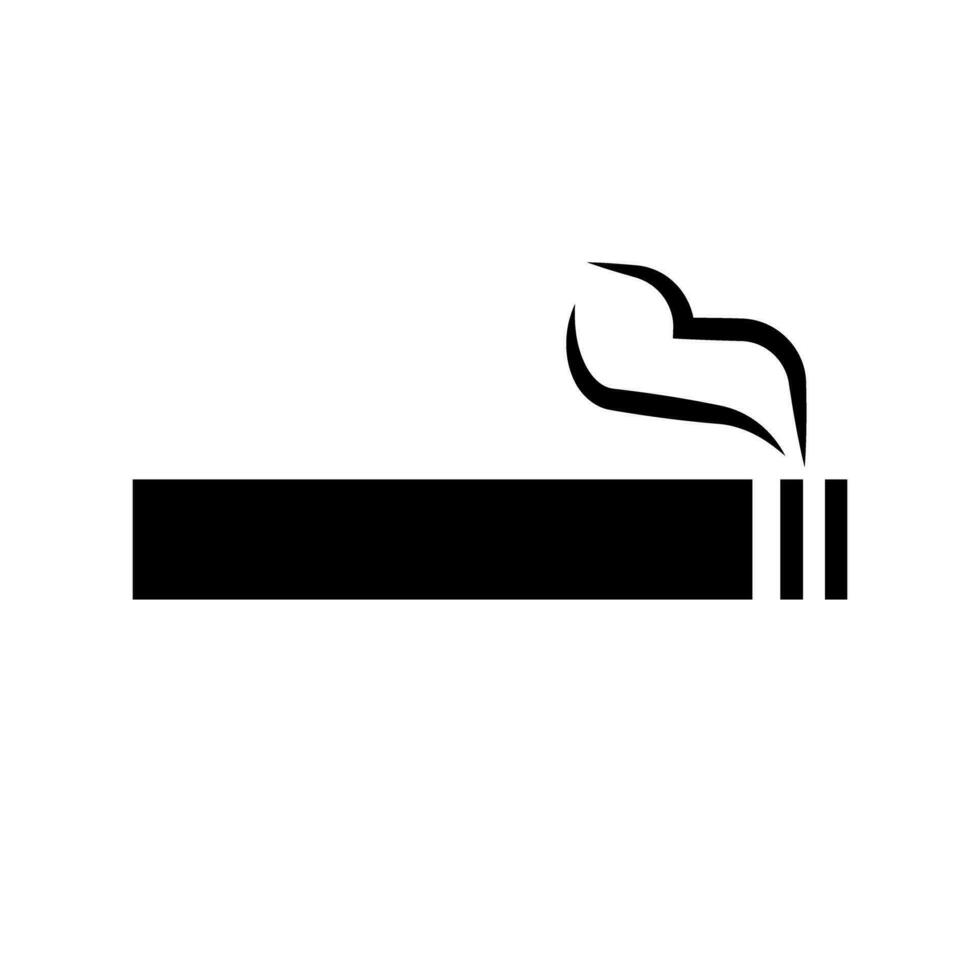 sigaret en rook silhouet icoon. roken. vector. vector