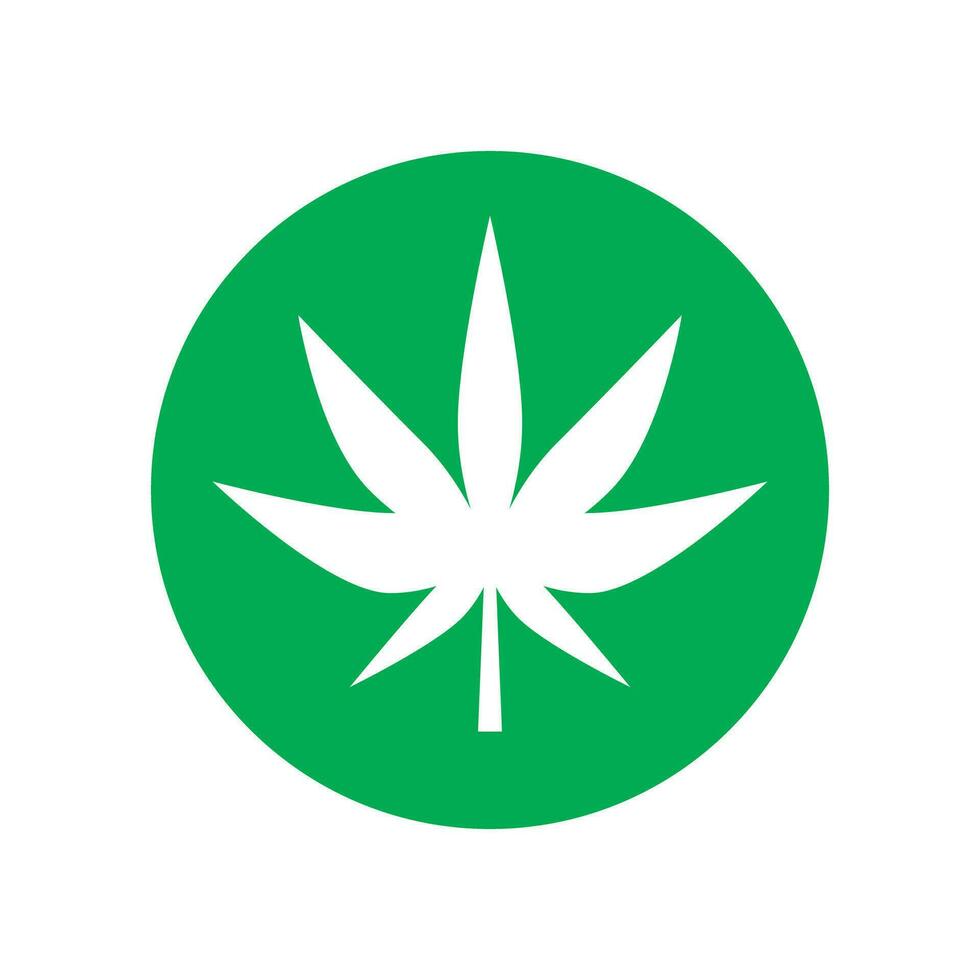 ronde marihuana blad icoon. medicijn. hennep blad. vector. vector