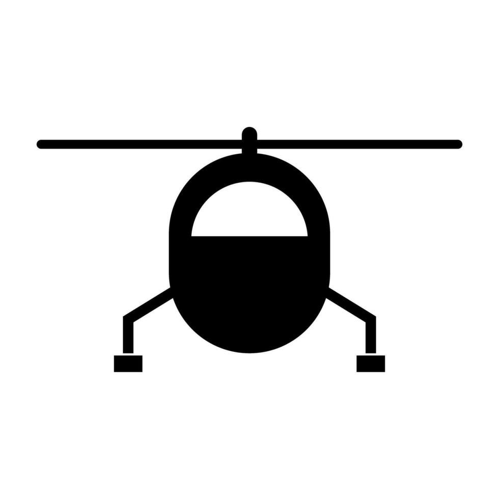 helikopter voorkant silhouet icoon. vector. vector