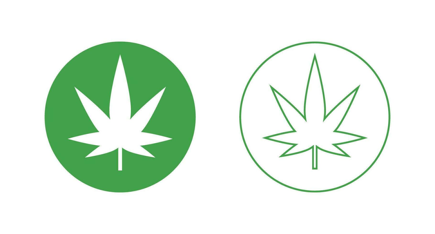 hennep icoon set. marihuana. vector. vector