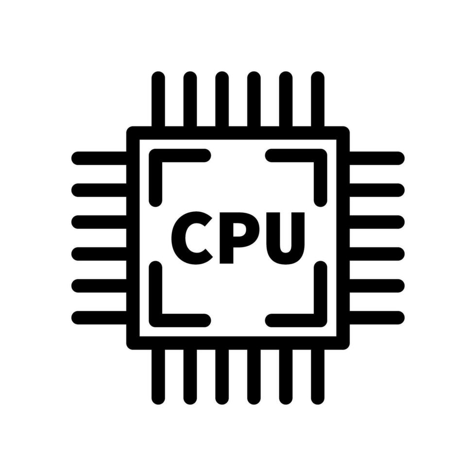 ronde CPU icoon. halfgeleider. chippen. vector. vector