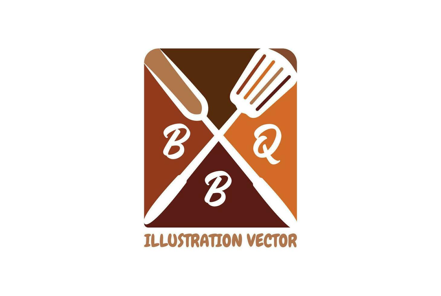 rustiek retro wijnoogst gekruiste vork en spatel voor bbq barbecue rooster icoon ontwerp vector