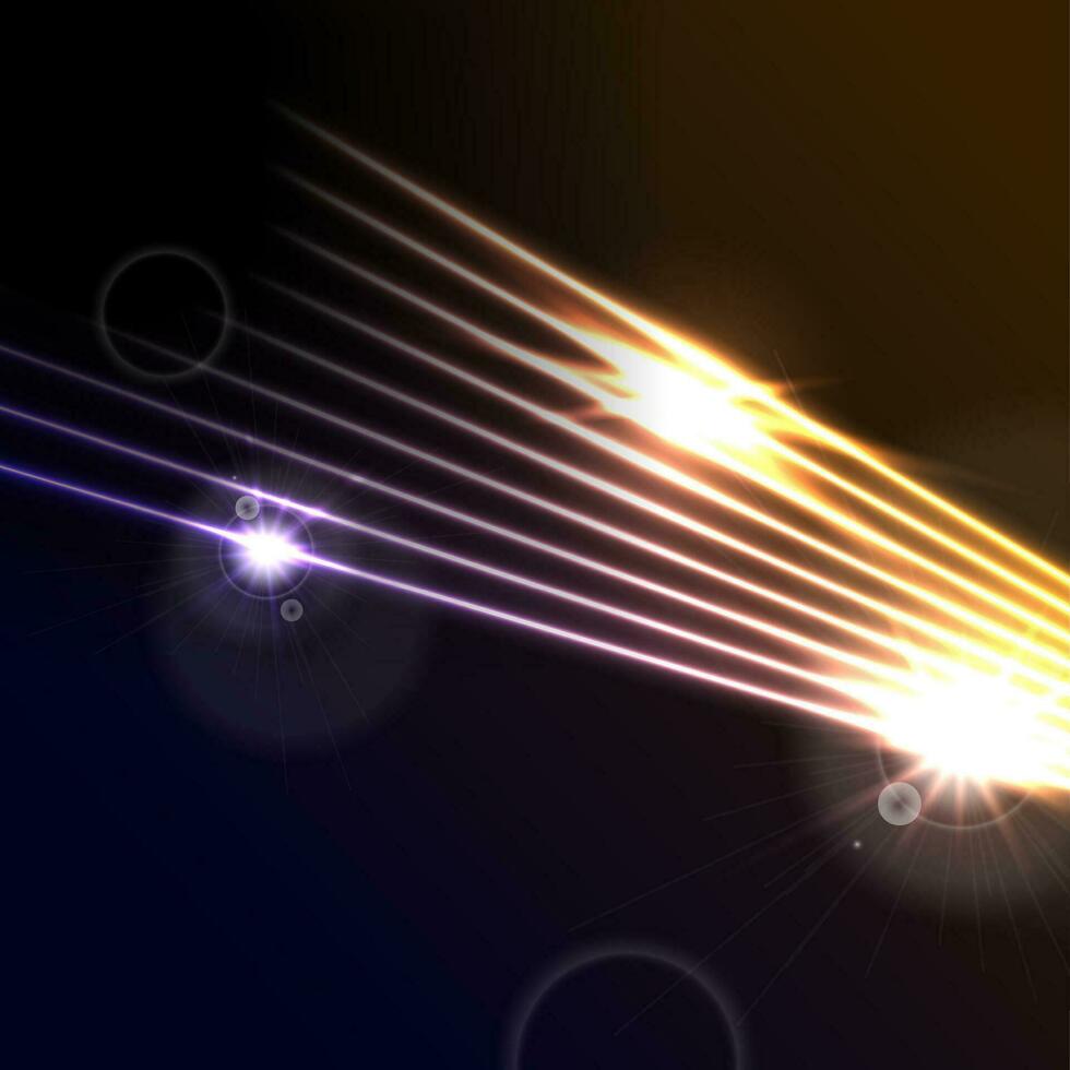 geel en paars laser neon lijnen abstract achtergrond vector