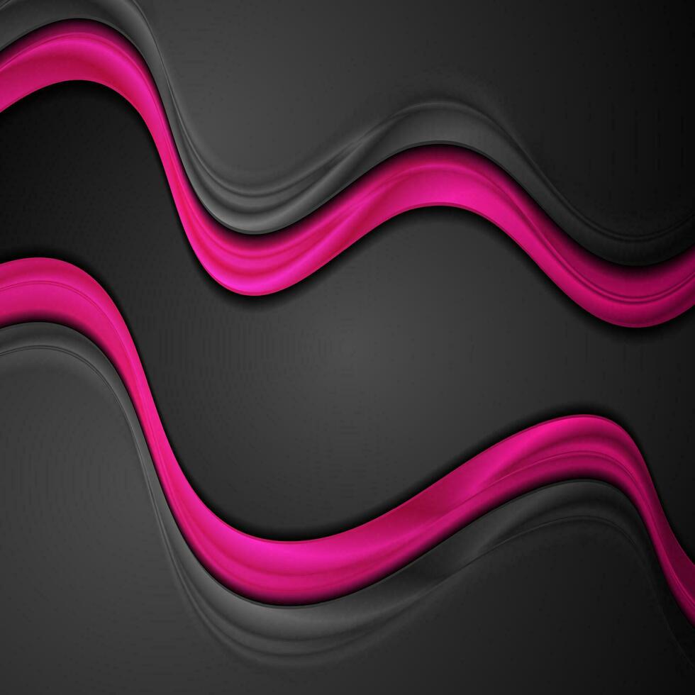 abstract roze en zwart glad golven achtergrond vector