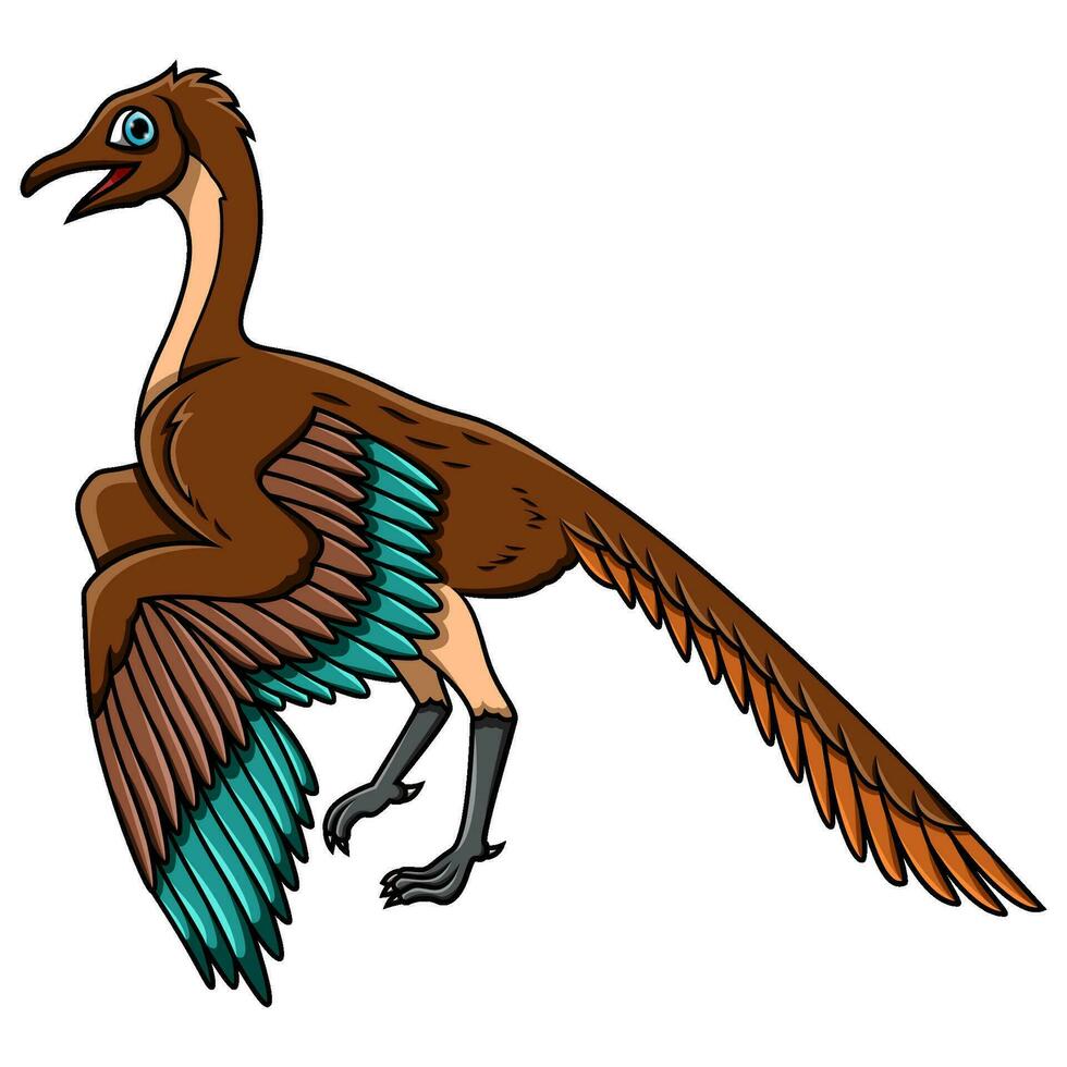 tekenfilm archaeopteryx geïsoleerd Aan wit achtergrond vector