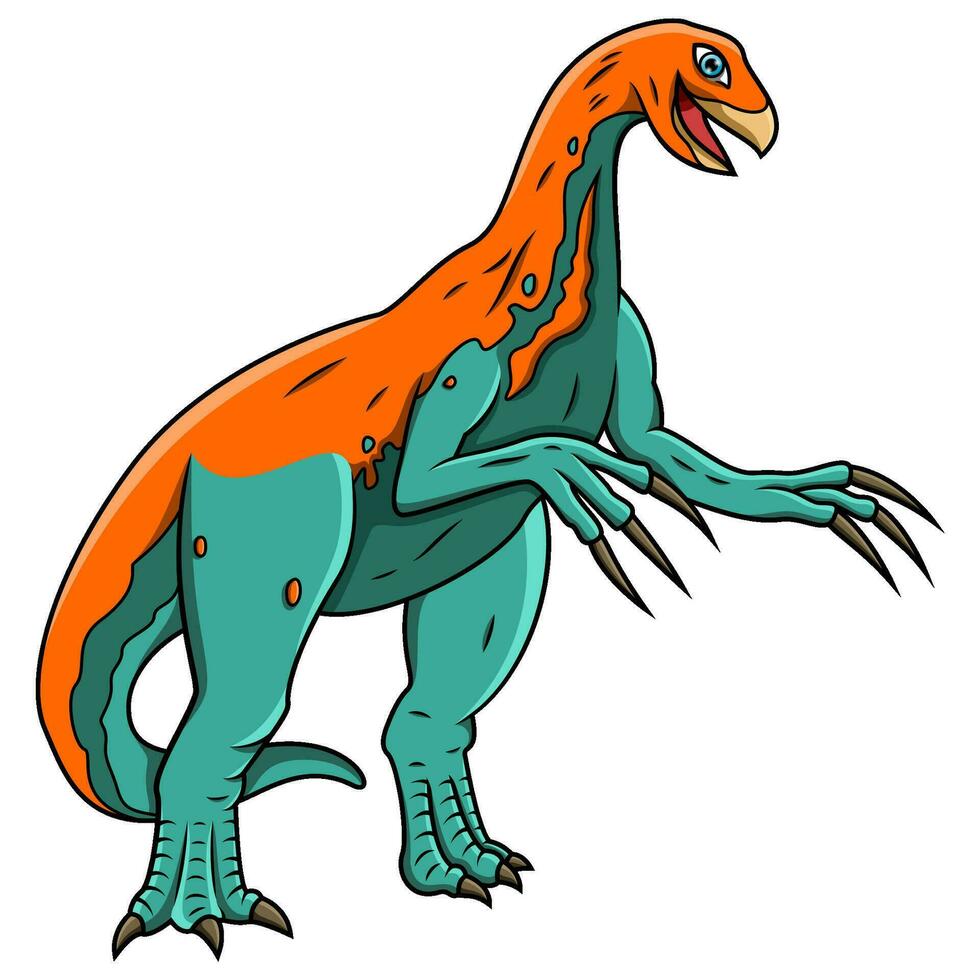 tekenfilm therizinosaurus geïsoleerd Aan wit achtergrond vector