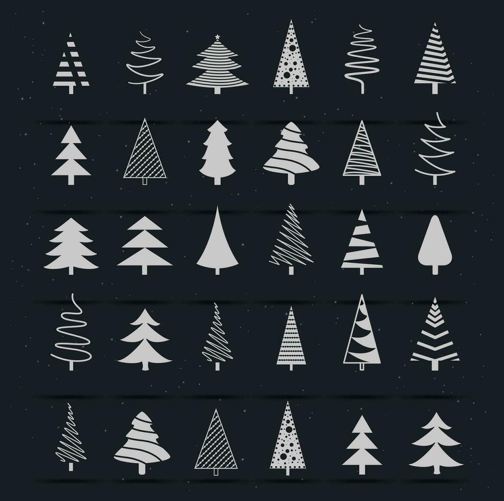 naadloos patroon van Kerstmis boom. abstract Woud bomen. schattig vector patroon met bomen voor textiel, verpakking, behang, dekt.