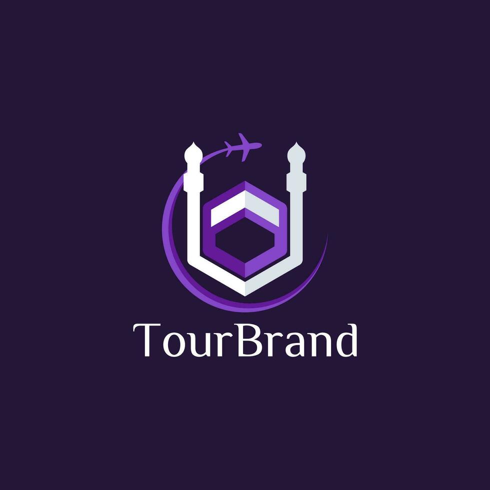 gemakkelijk logo van Islamitisch reizen en tour vector