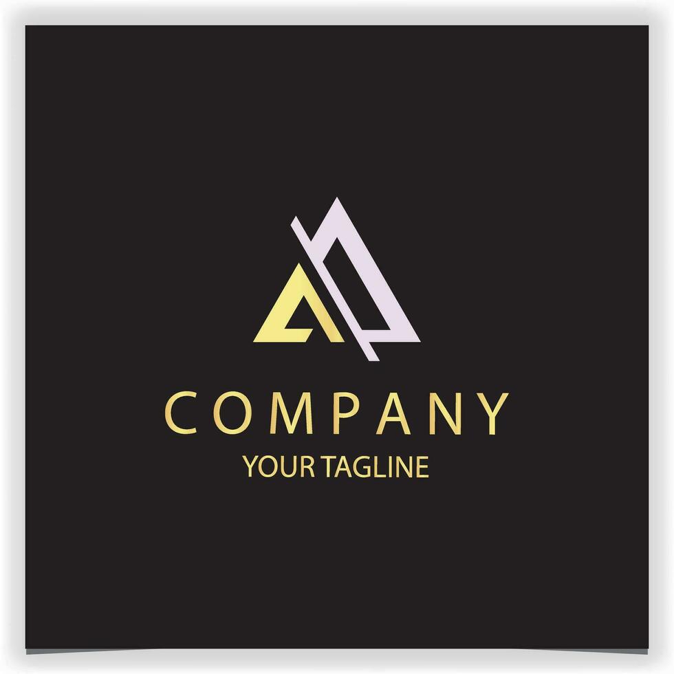 luxe goud brief een advertentie eerste driehoek logo icoon premie elegant sjabloon vector eps 10